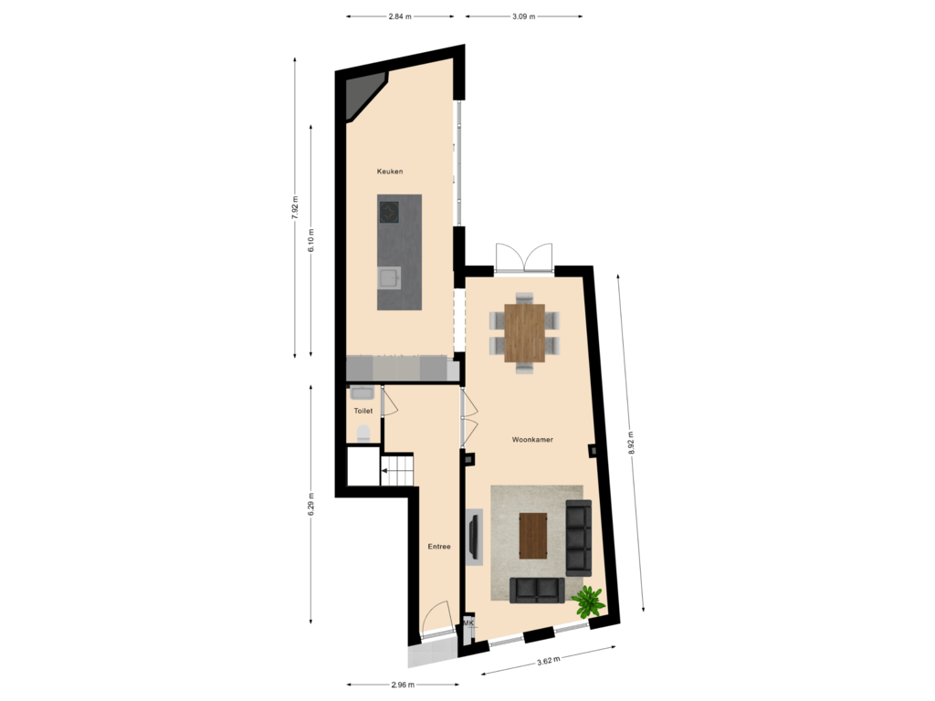 Bekijk plattegrond van Begane grond van Karel Mollenstraat Zuid 5