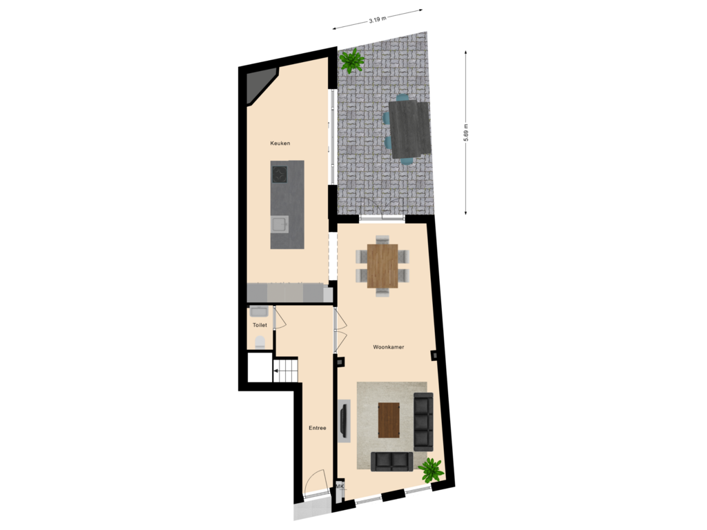 Bekijk plattegrond van Situatie van Karel Mollenstraat Zuid 5