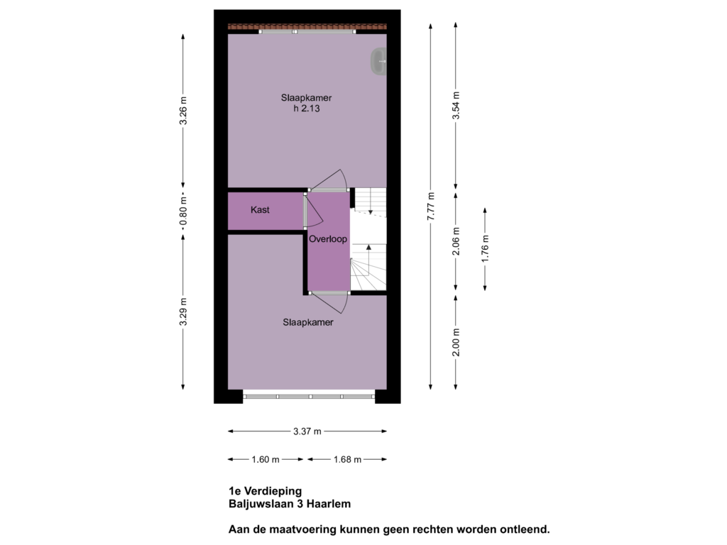 View floorplan of 1e Verdieping of Baljuwslaan 3