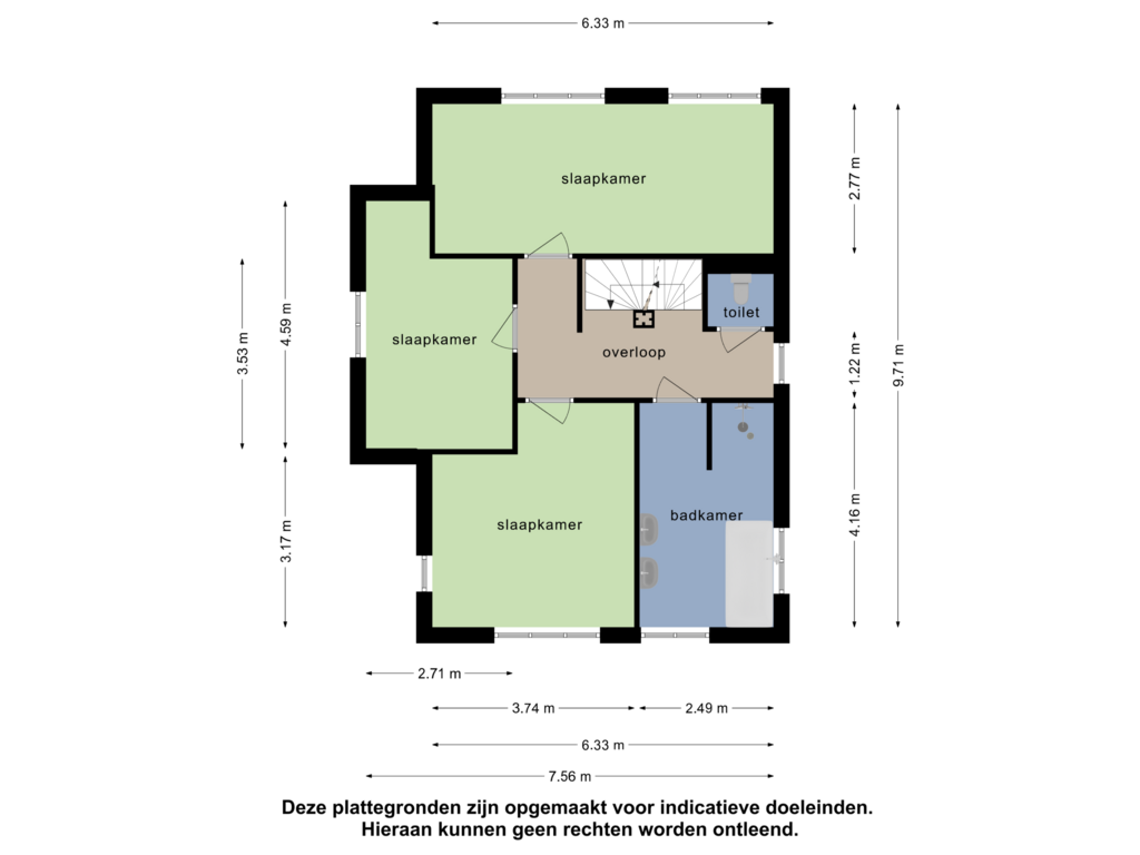 View floorplan of 1e verdieping of Sterrenboschlaan 20