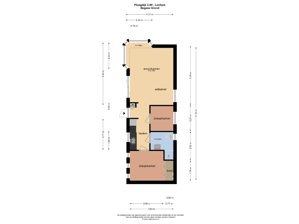 Bekijk plattegrond van BEGANE GROND van Ploegdijk 2-H99