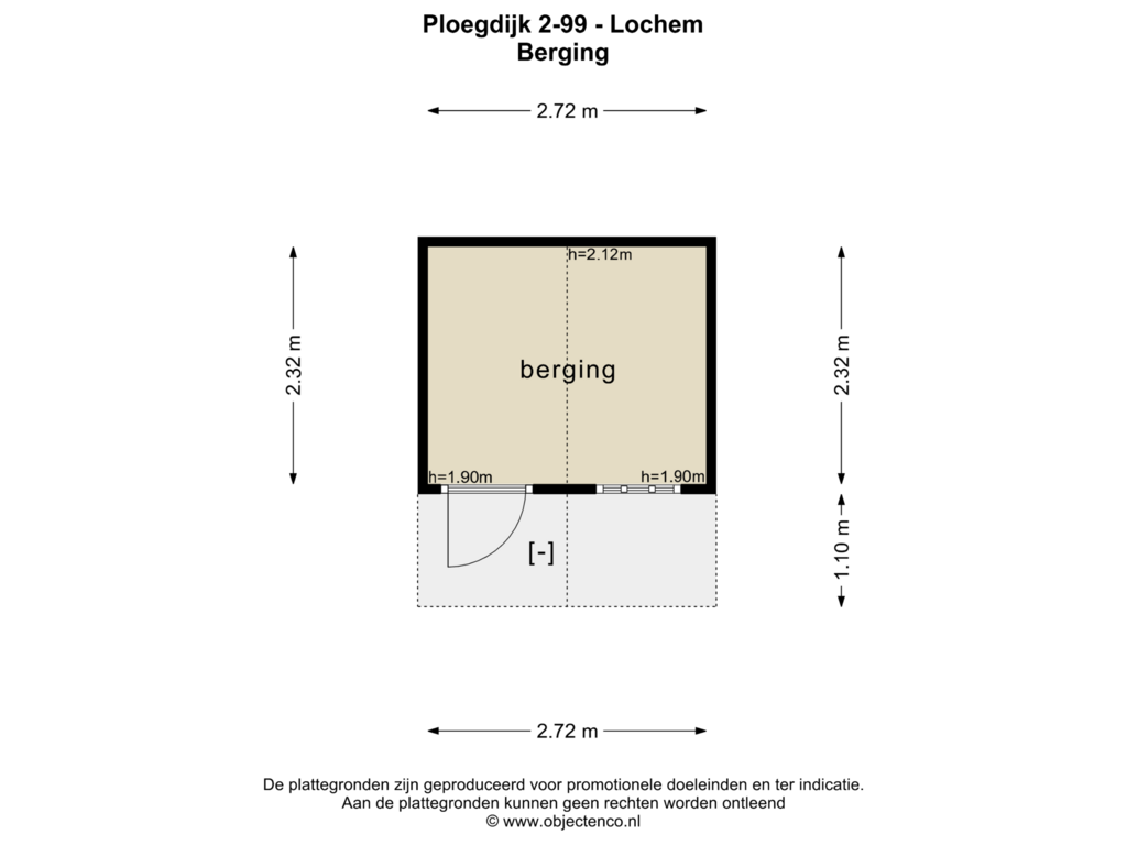 Bekijk plattegrond van BERGING van Ploegdijk 2-H99