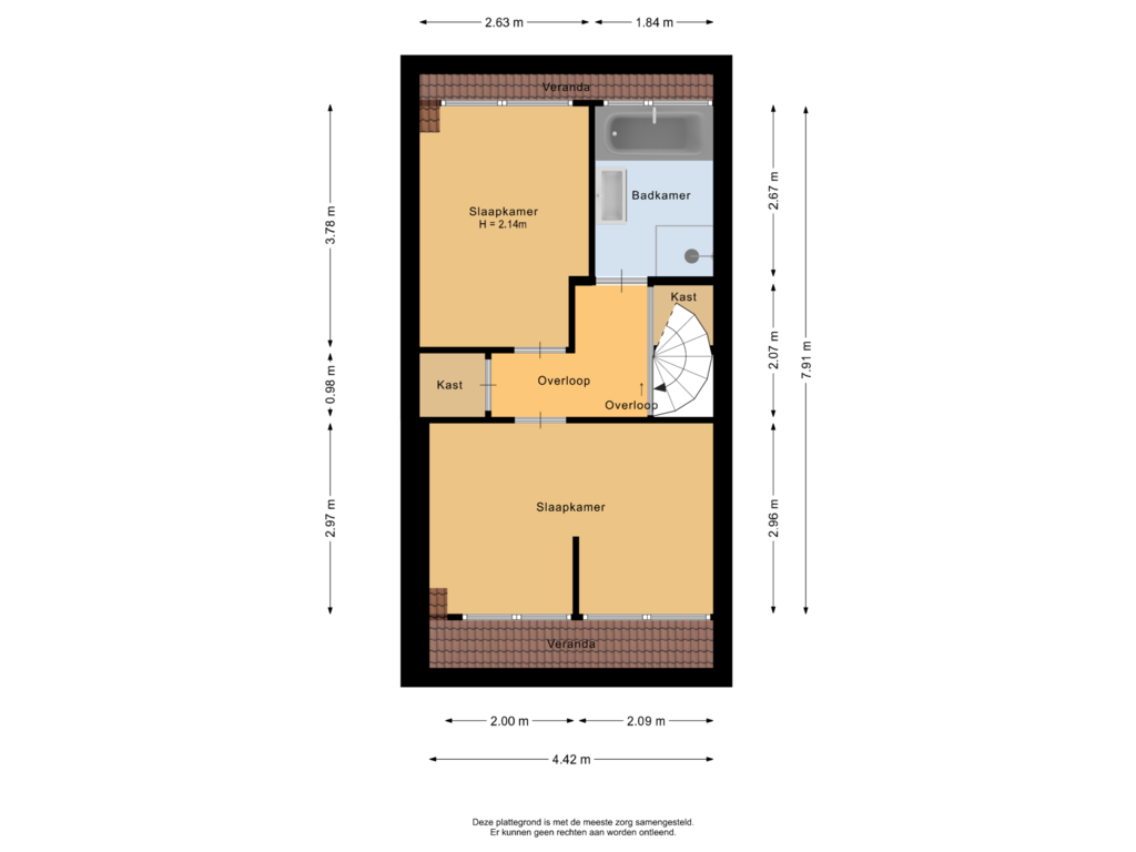 Bekijk plattegrond van Eerste verdieping van Meidoornstraat 31