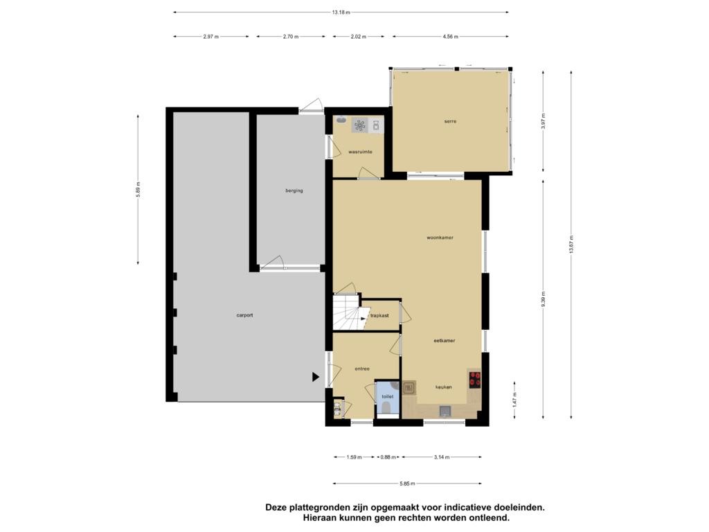 View floorplan of Begane Grond of Westakker 16