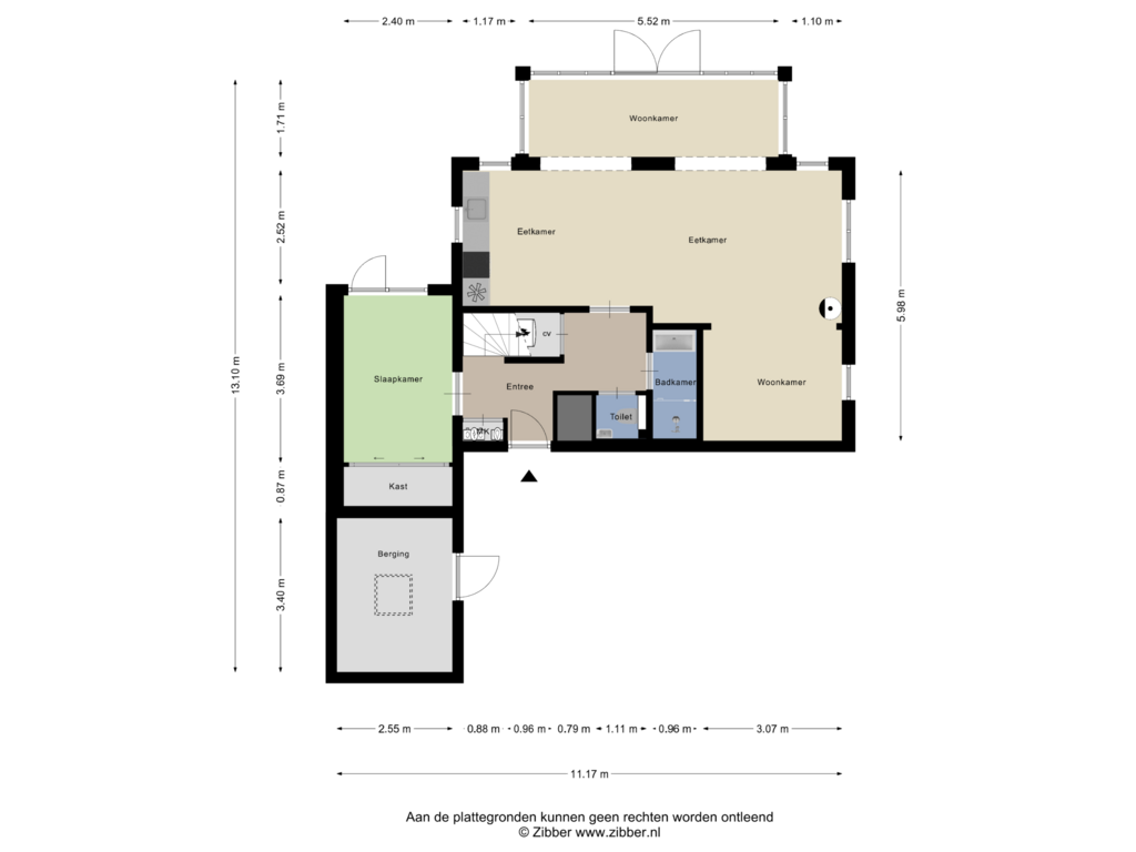 Bekijk plattegrond van Begane grond van Middelweg 37