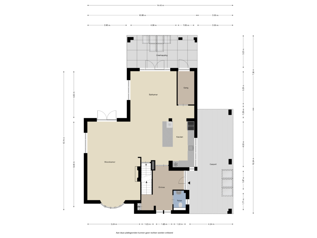 Bekijk plattegrond van Begane grond van Rooiseweg 5-A