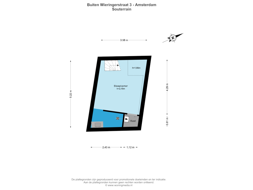 Bekijk plattegrond van Souterrain van Buiten Wieringerstraat 3-A