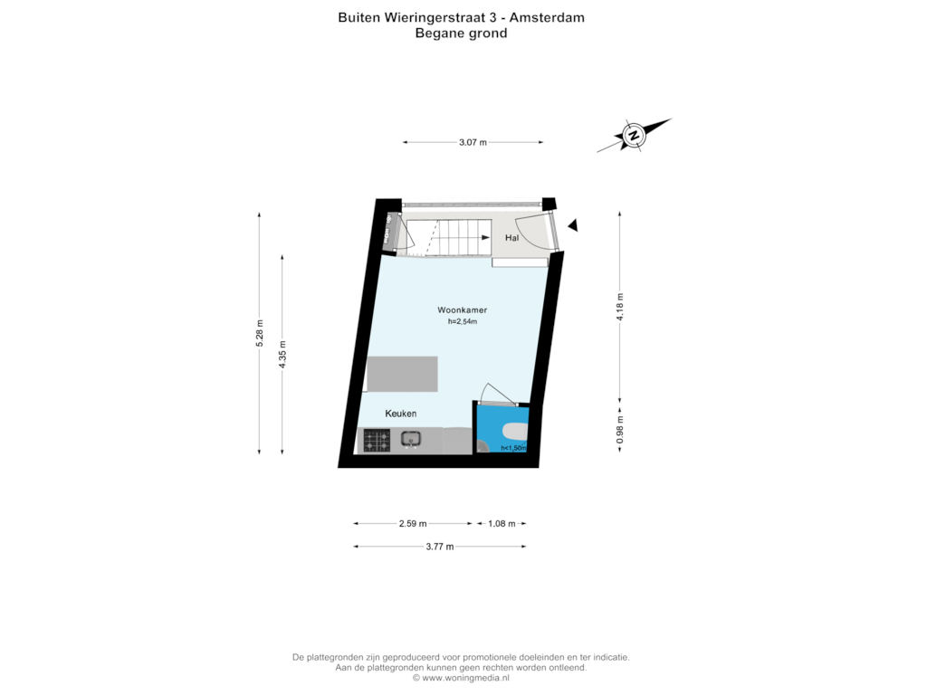 Bekijk plattegrond van Begane grond van Buiten Wieringerstraat 3-A