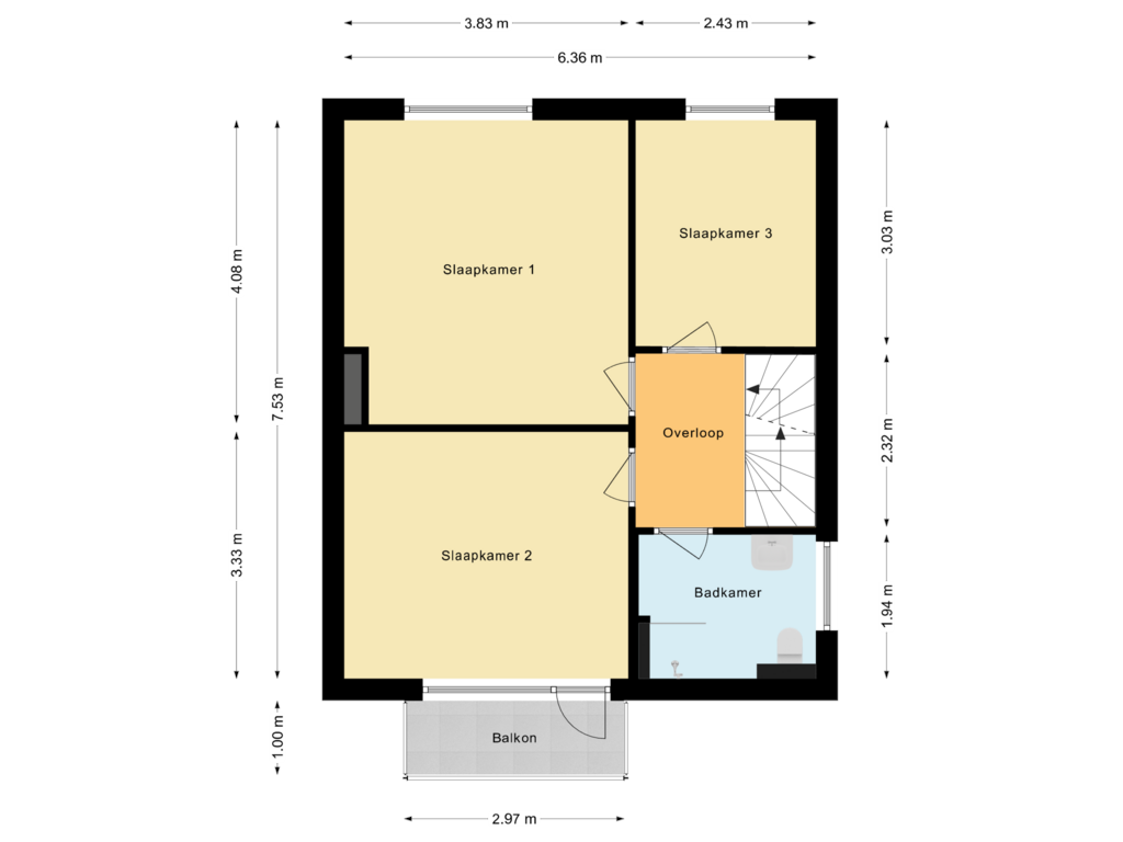 Bekijk plattegrond van Eerste verdieping van Beukenlaan 80