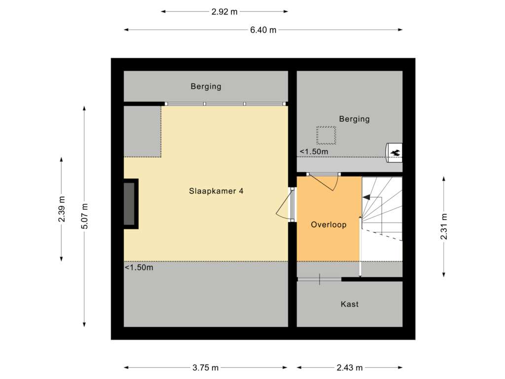 Bekijk plattegrond van Tweede verdieping van Beukenlaan 80