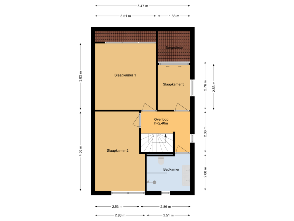 Bekijk plattegrond van 1e verdieping van Calslaan 16