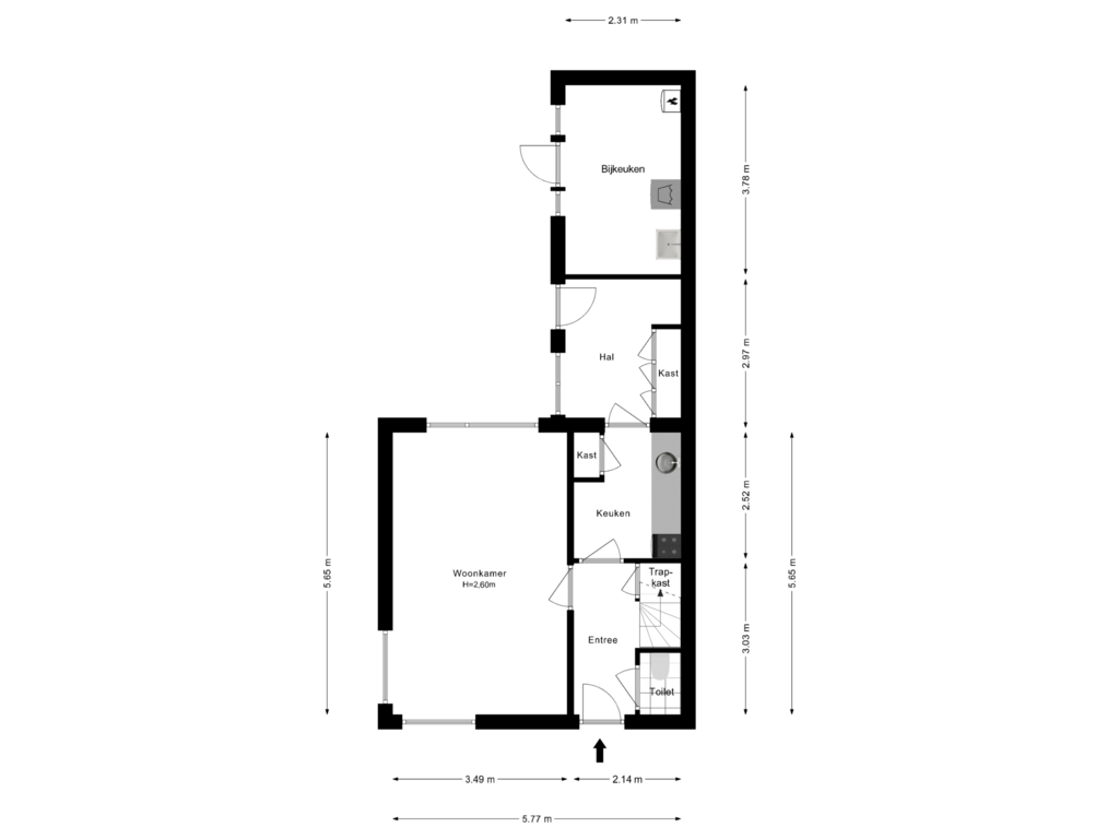 Bekijk plattegrond van Begane Grond van Wallerweg 50