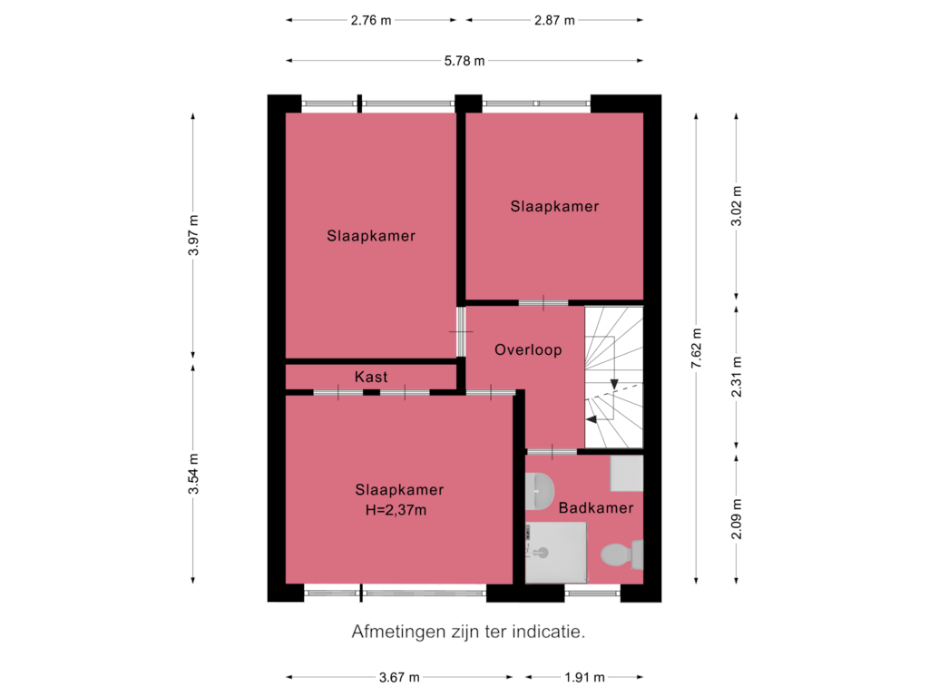 View floorplan of Verdieping 1 of Dorpstraat 70