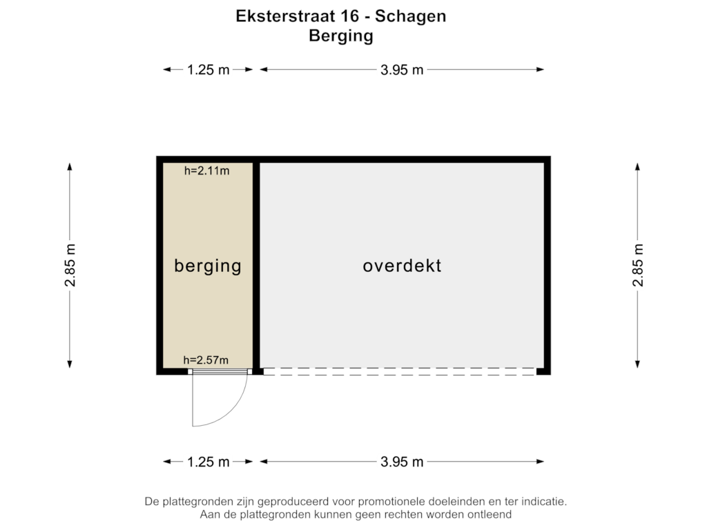 View floorplan of BERGING of Eksterstraat 16