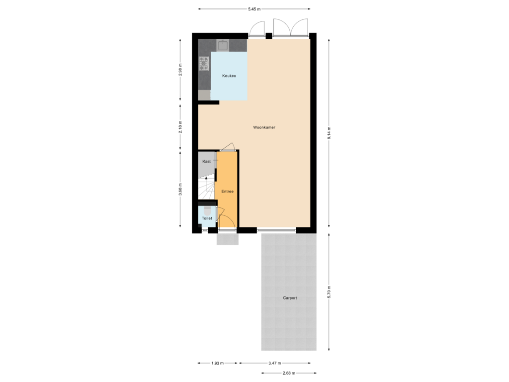 View floorplan of Begane grond of Frits de Zwerver 26