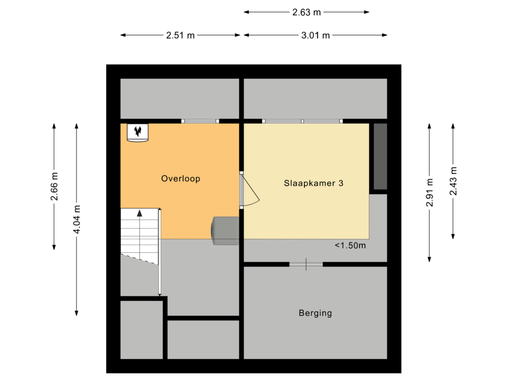 Bekijk plattegrond van Tweede verdieping van Frits de Zwerver 26