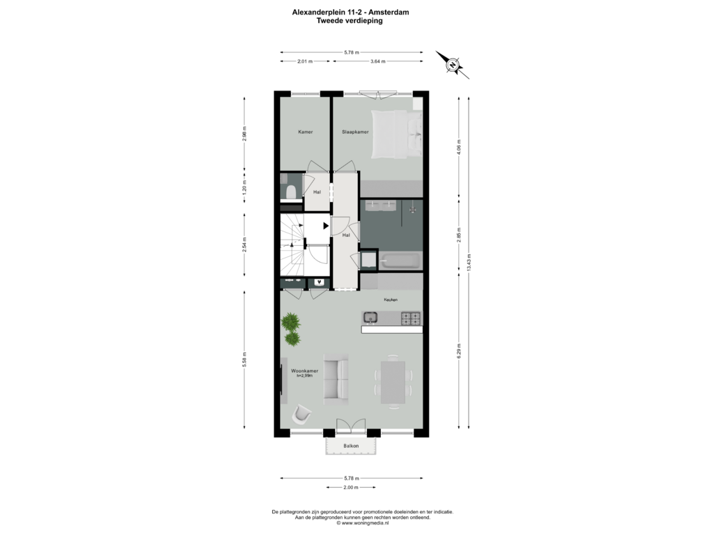 View floorplan of 2e_verd of Alexanderplein 11-C