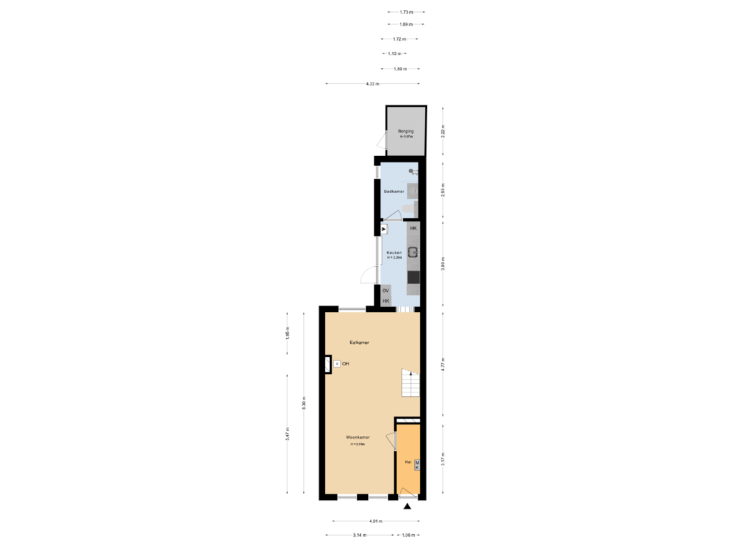 View floorplan of Begane grond of Nieuwe Koekoekstraat 86