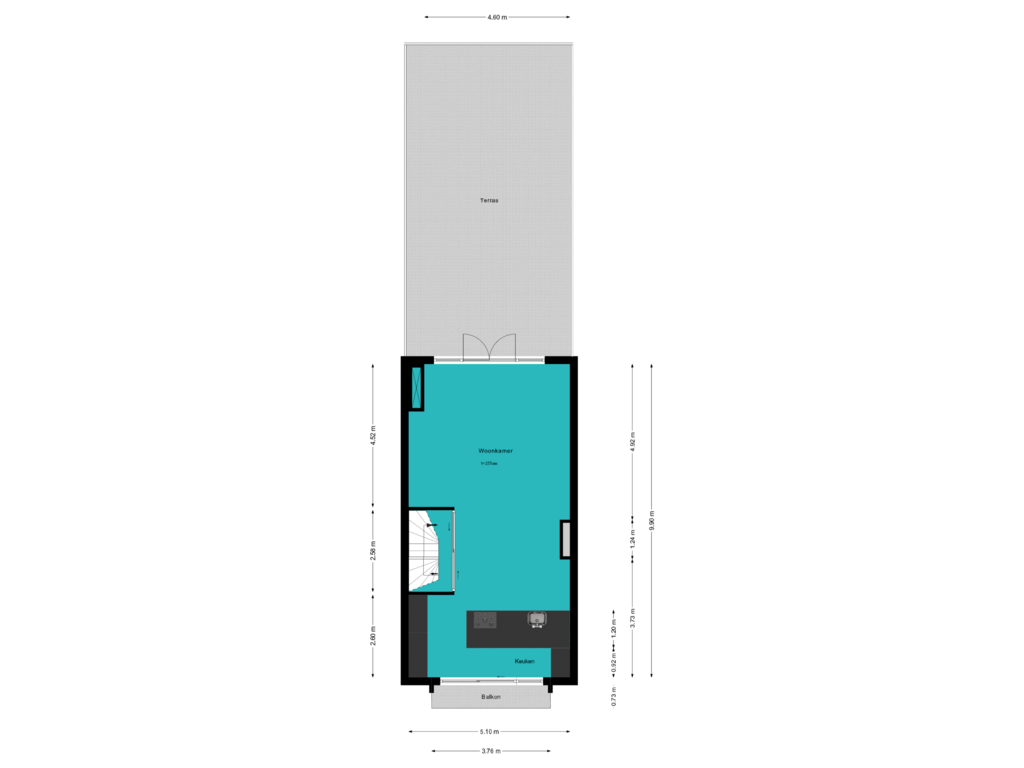 Bekijk plattegrond van 1e Verdieping van Kallameer 53