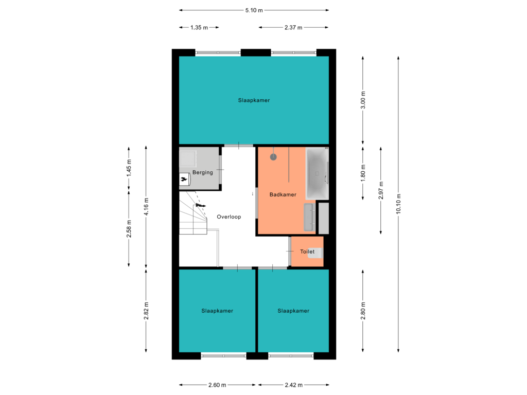 Bekijk plattegrond van 2e Verdieping van Kallameer 53