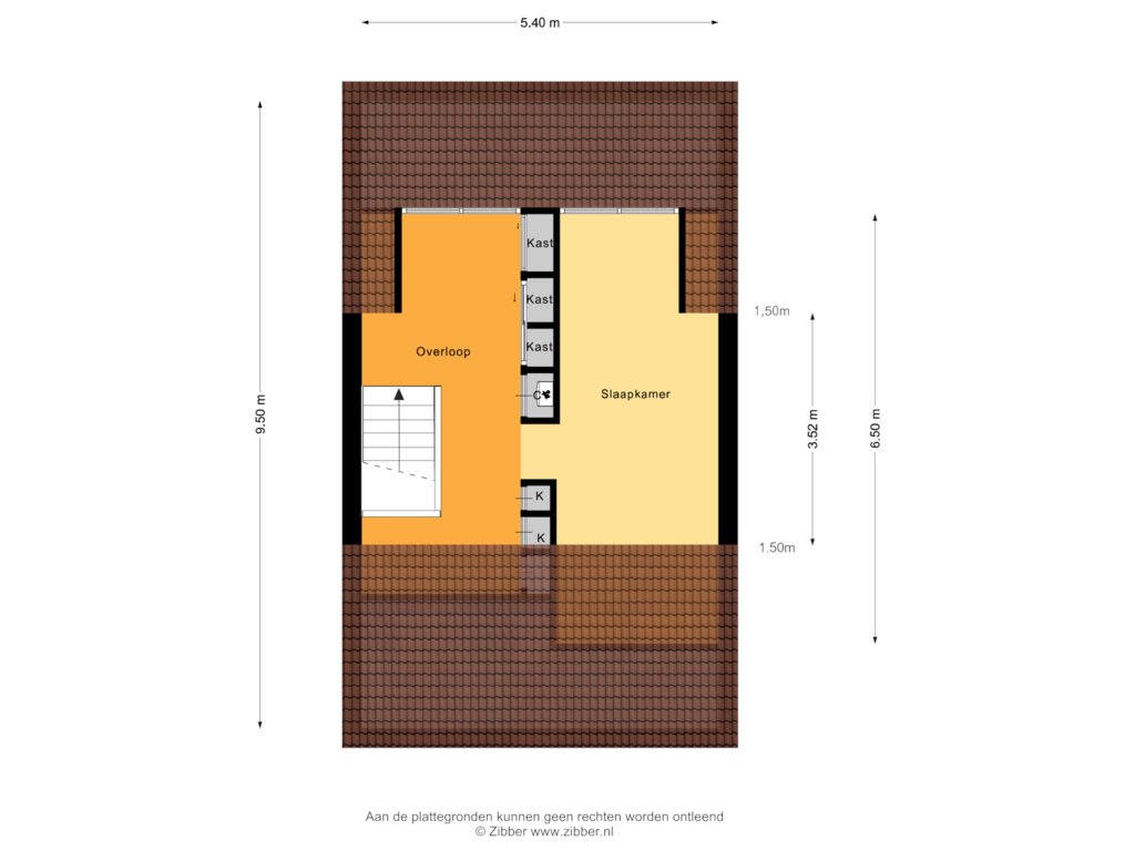 View floorplan of Tweede verdieping of Brouwerij 46