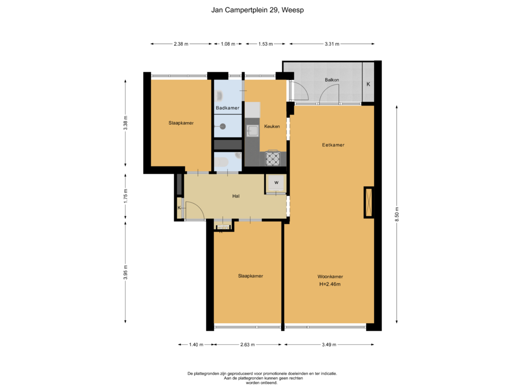 View floorplan of Verdieping of Jan Campertplein 29