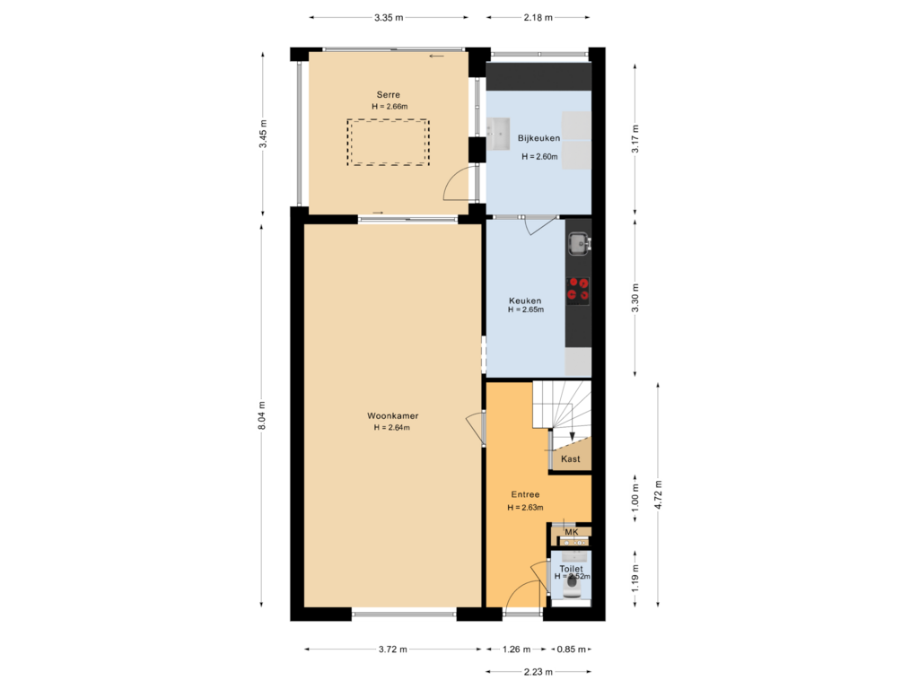 Bekijk plattegrond van Begane grond van Sweelincklaan 43