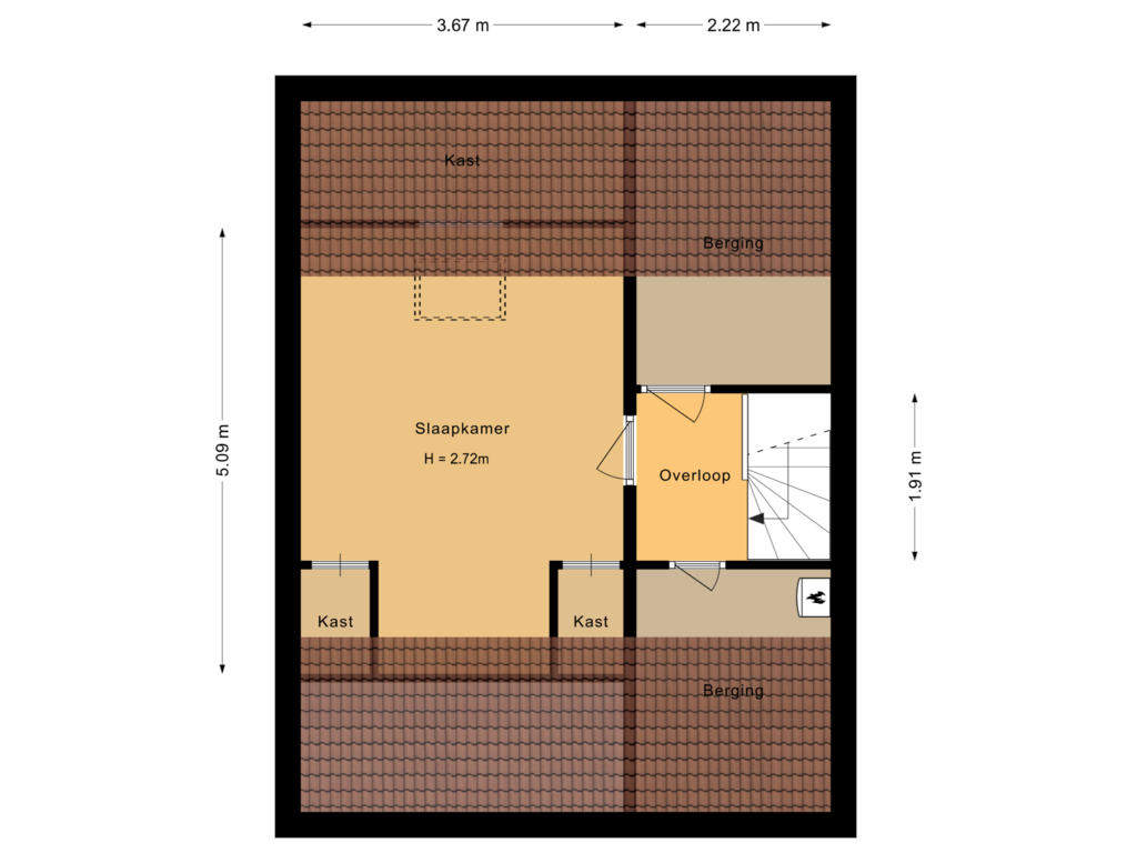 Bekijk plattegrond van Tweede verdieping van Sweelincklaan 43