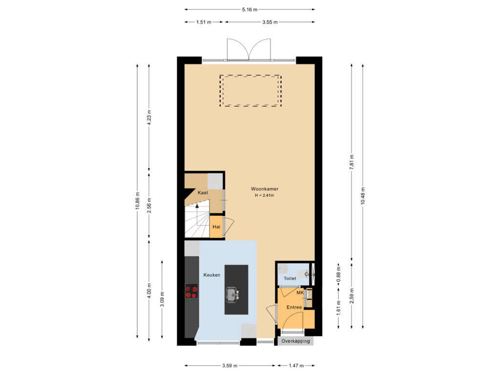 Bekijk plattegrond van Begane grond van Viergang 52