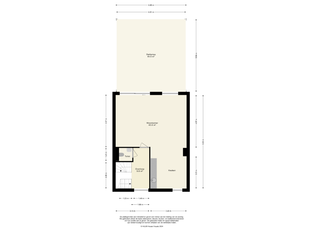 View floorplan of 1e Verdieping of Kebajastraat 39