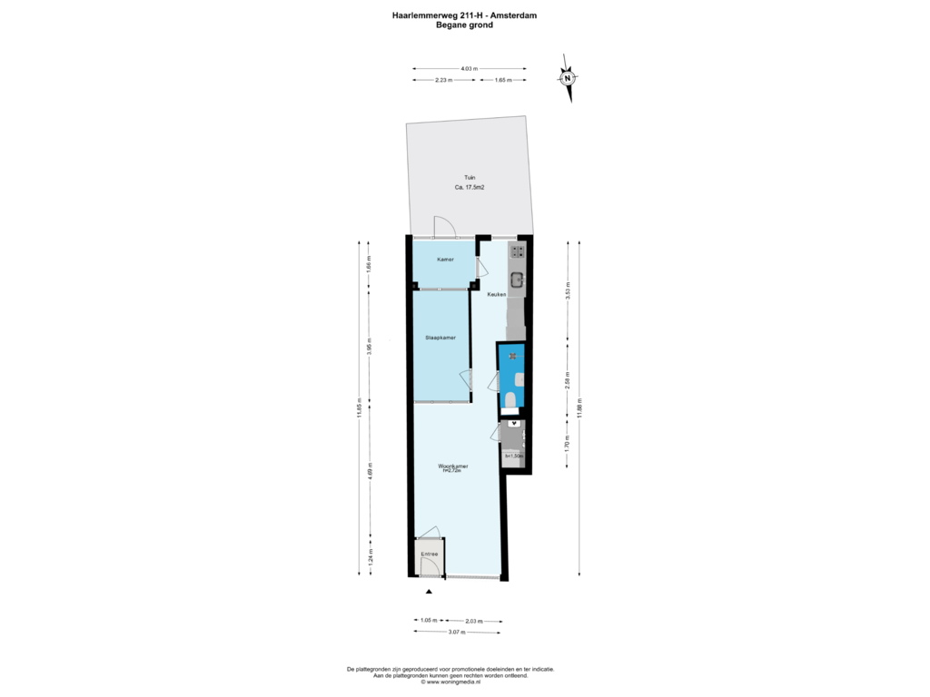 View floorplan of Begane grond of Haarlemmerweg 211-H