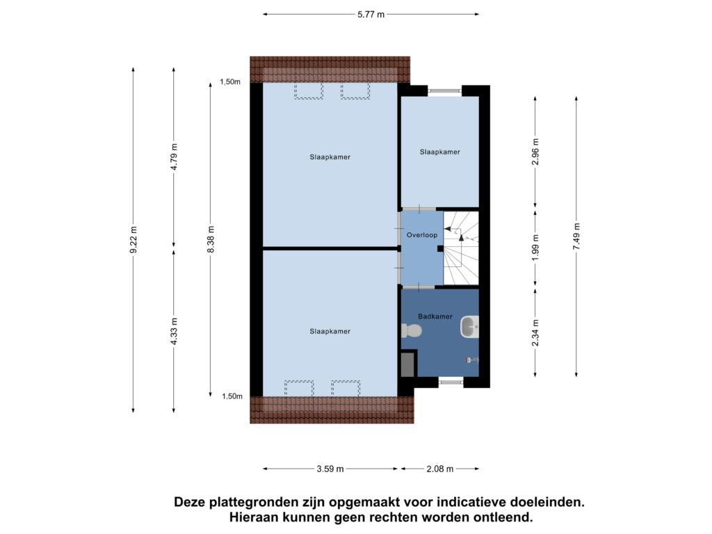 View floorplan of Eerste Verdieping of Tjalk 38 10