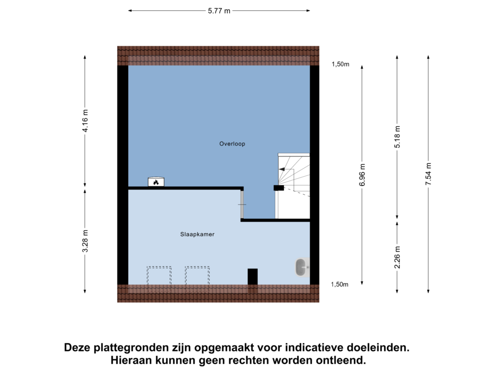 View floorplan of Tweede Verdieping of Tjalk 38 10