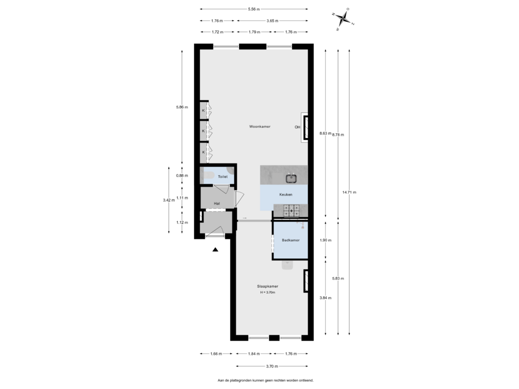 View floorplan of Appartement of Eendrachtsweg 34-B