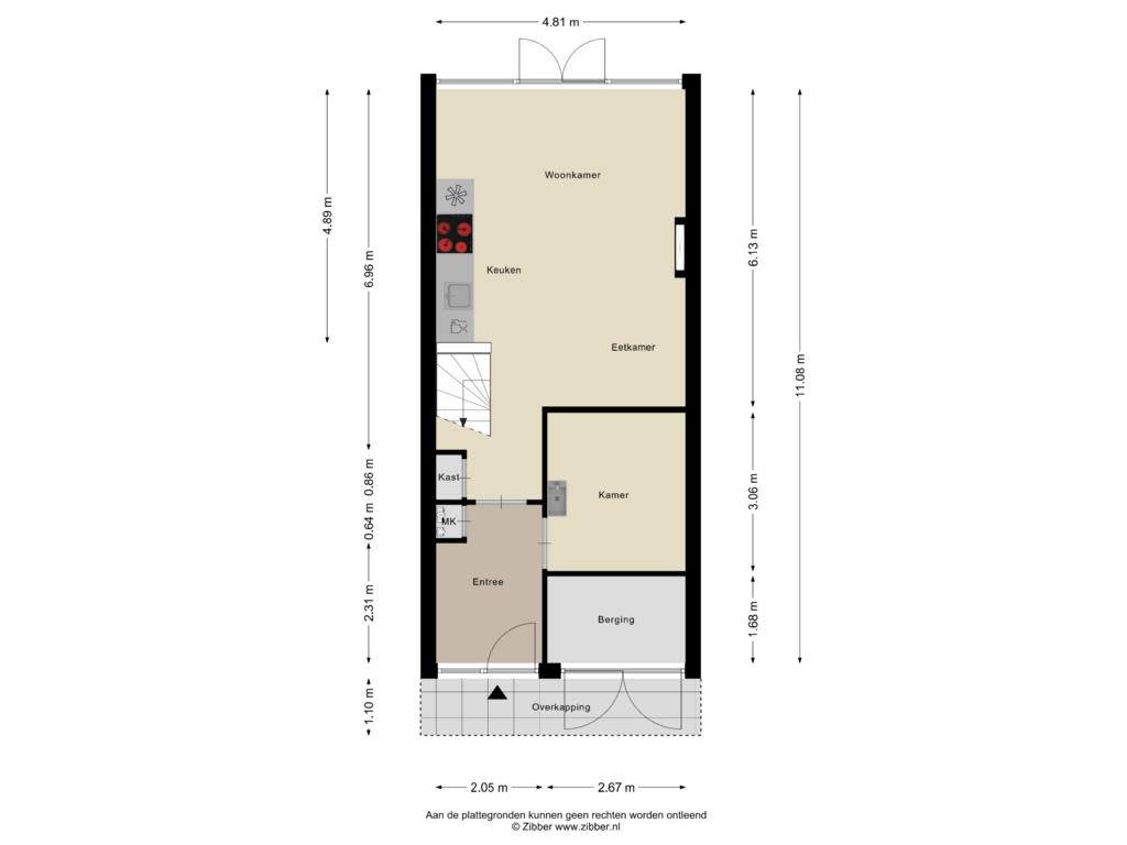 View floorplan of Begane Grond of Mozartplein 45