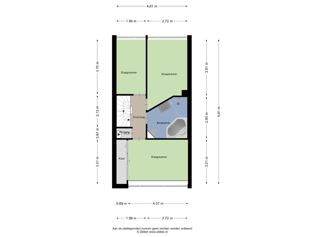 View floorplan of Tweede Verdieping of Mozartplein 45