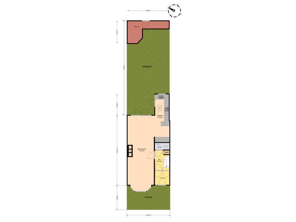 Bekijk plattegrond van Situatie van Neptunusstraat 42