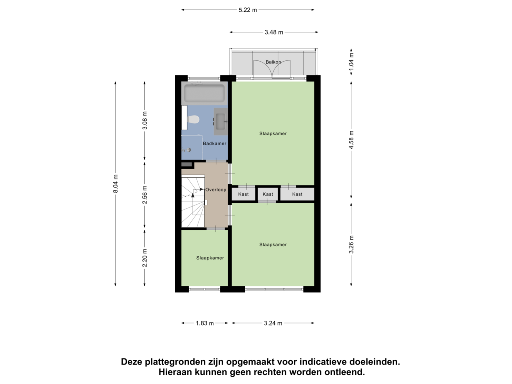 View floorplan of Eerste Verdieping of Batavierenplantsoen 16