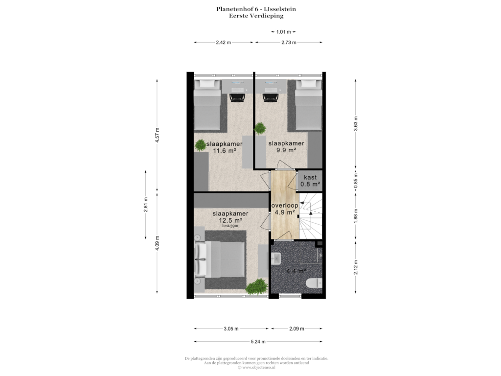 View floorplan of EERSTE VERDIEPING of Planetenhof 6