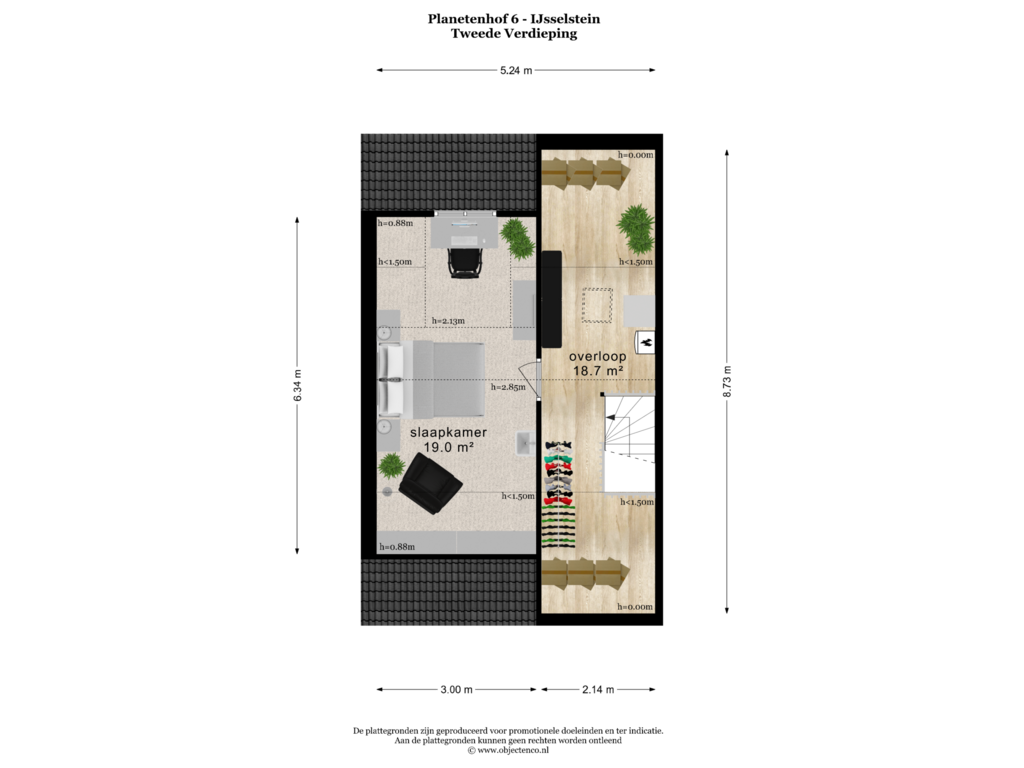 View floorplan of TWEEDE VERDIEPING of Planetenhof 6