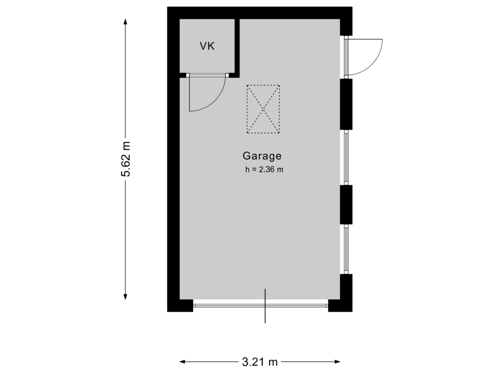 Bekijk plattegrond van Garage van Oude Streek 36