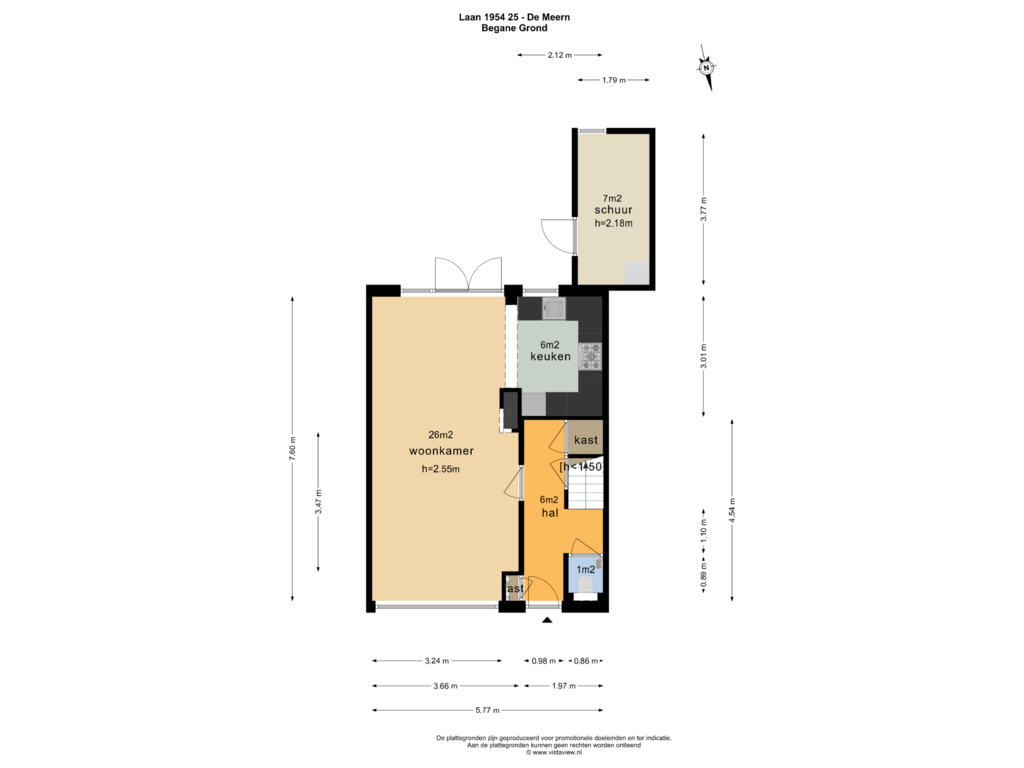 Bekijk plattegrond van BEGANE GROND van Laan 1954 25