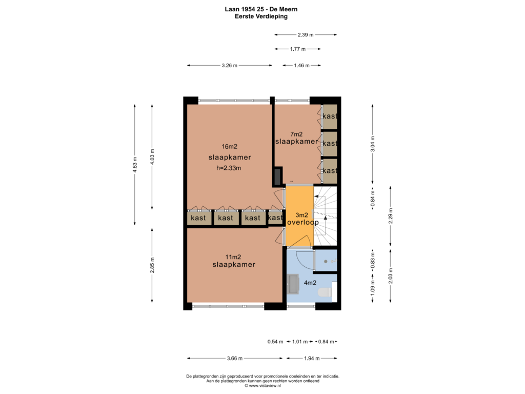 Bekijk plattegrond van EERSTE VERDIEPING van Laan 1954 25