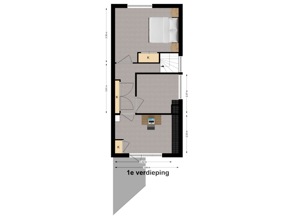 Bekijk plattegrond van 1e verdieping van Stationsweg 184