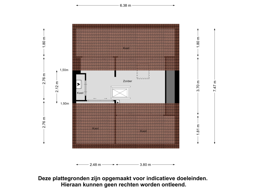 View floorplan of Tweede Verdieping of Lindestraat 16