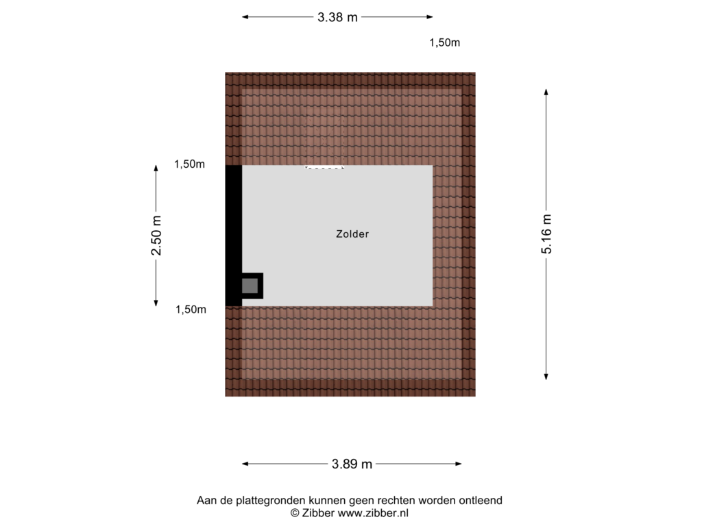 View floorplan of Zolder of Kerkstraat 289