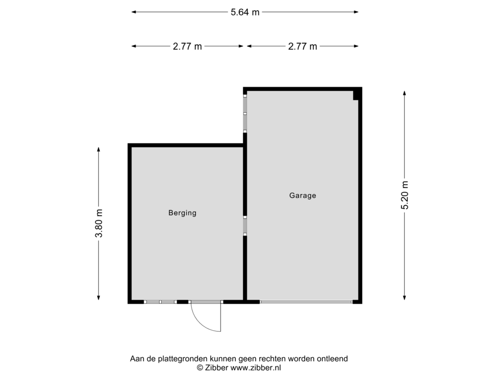 View floorplan of Berging of Kerkstraat 289