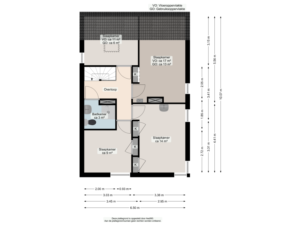 Bekijk plattegrond van Eerste verdieping van Oosterstraat 58