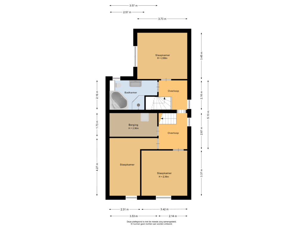 Bekijk plattegrond van Eerste verdieping van Carmelietenstraat 16