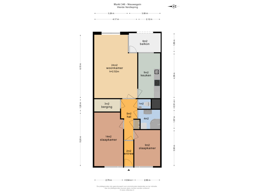 Bekijk plattegrond van VIERDE VERDIEPING van Markt 346